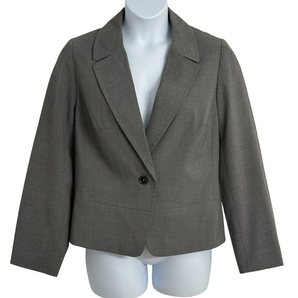 Rafaella Women's Long Sleeve Gray Textured Career Blazer